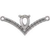 Platinum Accented "V" Necklace Center