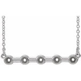 Sterling Silver 2 mm Round Bezel-Set Bar 16" Necklace Mounting