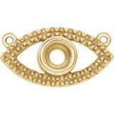 10K Yellow Accented Evil Eye Necklace Center