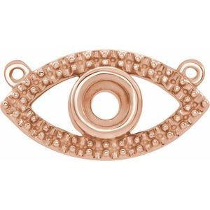 14K Rose Accented Evil Eye Necklace Center