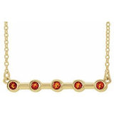 14K Yellow Natural Citrine Bezel-Set Bar 16" Necklace