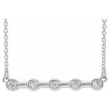 Platinum 1/6 CTW Natural Diamond Bezel-Set Bar 16" Necklace