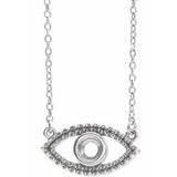 Sterling Silver Accented Evil Eye 18" Necklace Mounting