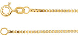 14K Yellow Gold 1.3 mm Diamond-Cut Box 16" Chain