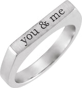 14K White Gold 3 mm Engravable Stackable Ring