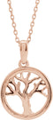 14K Rose Gold Tree of Life 16-18