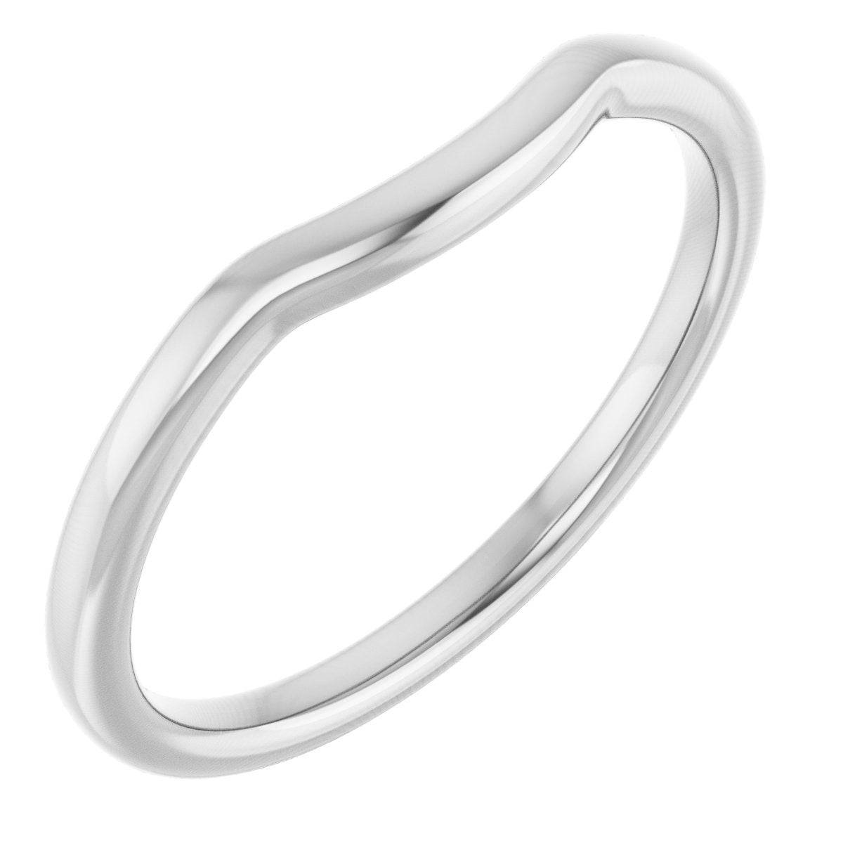 14K White Gold Contour Band