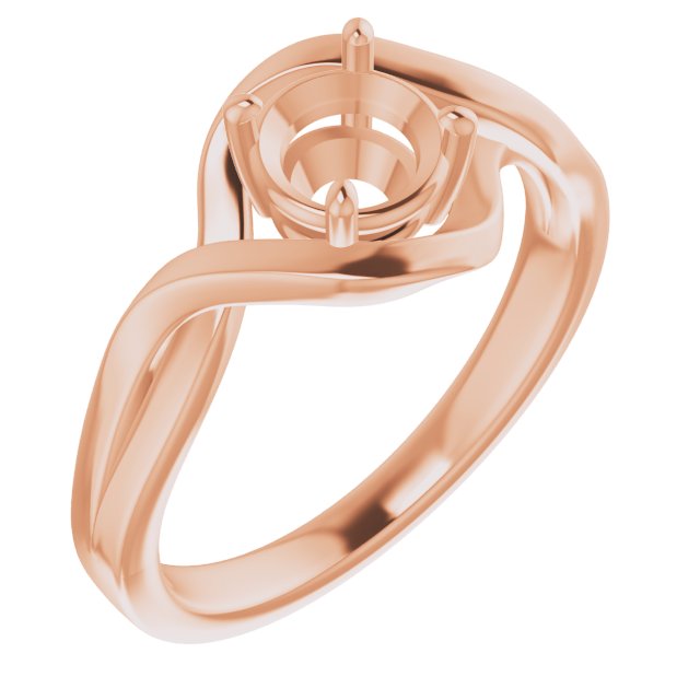 10K Rose5.8 mm Round Ring Mounting