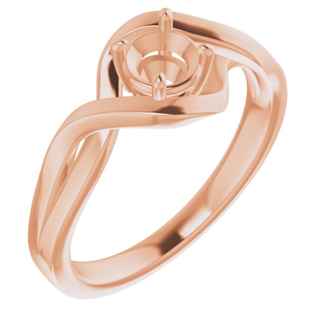 14K Rose4.8 mm Round Ring Mounting