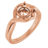 10K Rose6.5 mm Round Ring Mounting