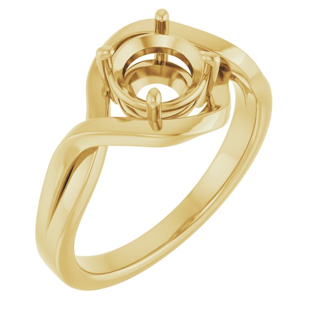 10K Yellow6.5 mm Round Ring Mounting