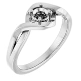 18K White4.1 mm Round Ring Mounting