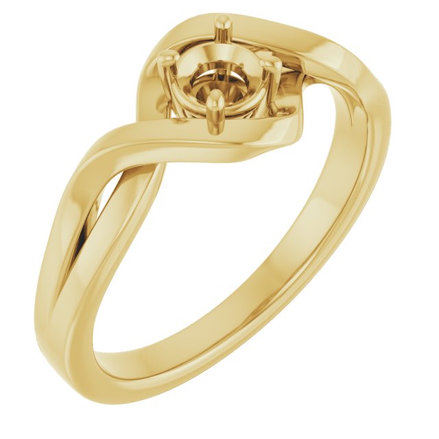 10K Yellow4.1 mm Round Ring Mounting