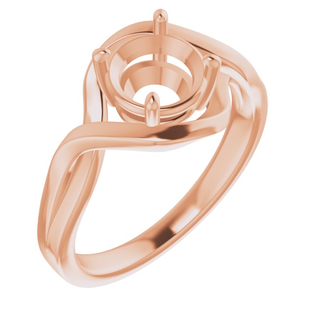 10K Rose7 mm Round Ring Mounting