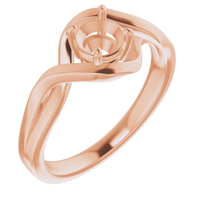 14K Rose5.2 mm Round Ring Mounting
