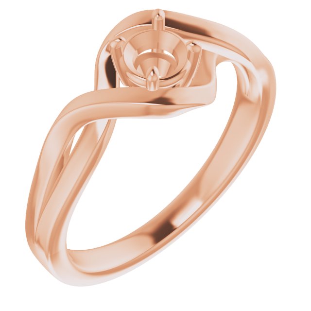 10K Rose4.4 mm Round Ring Mounting