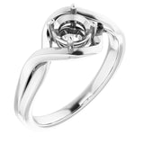 18K White5.5 mm Round Ring Mounting