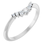 14K White Gold 1/8 CTW Natural Diamond Contour Band