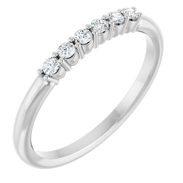 14K White 1/8 CTW Natural Diamond Stackable Ring