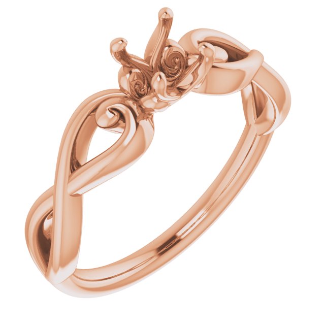 10K Rose4.8 mm Round Ring Mounting