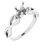 14K X1 White6 mm Round Ring Mounting