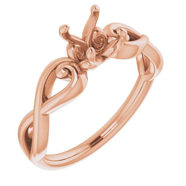 14K Rose5.8 mm Round Ring Mounting