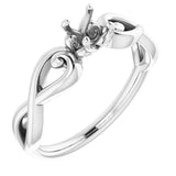 14K White4.4 mm Round Ring Mounting