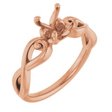 18K Rose6.5 mm Round Ring Mounting