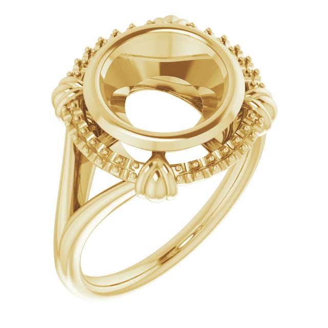 10K Yellow9 mm Round Ring Mounting