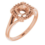 10K Rose5 mm Cushion Ring Mounting