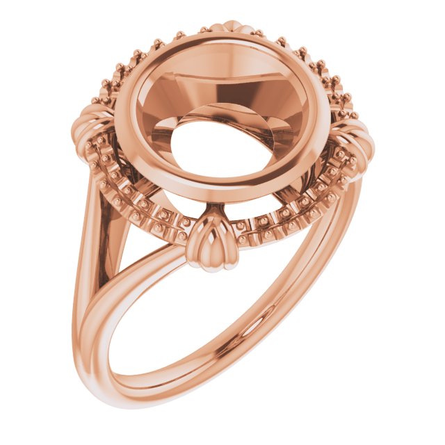 14K Rose8.8 mm Round Ring Mounting