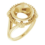18K Yellow9.4 mm Round Ring Mounting