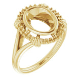 14K Yellow9x7 mm Oval Ring Mounting