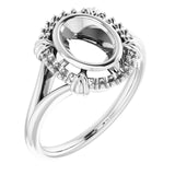 10K White8x6 mm Oval Ring Mounting