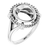10K White10x8 mm Oval Ring Mounting