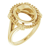 10K Yellow10x8 mm Oval Ring Mounting