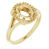 18K Yellow7x5 mm Oval Ring Mounting
