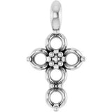 Sterling Silver 2 mm Round Cross Pendant Mounting