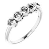 Platinum Five-Stone Bezel-Set Ring Mounting