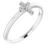 Sterling Silver .03 CTW Natural Diamond Stackable Cross Ring