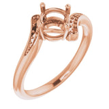 10K Rose6 mm Round Ring Mounting