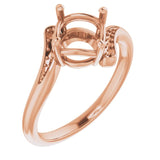 10K Rose7.4 mm Round Ring Mounting