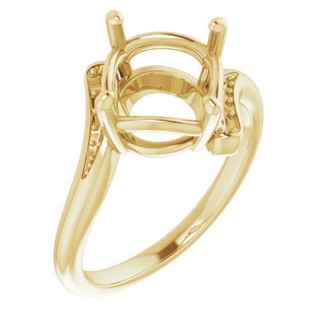 10K Yellow9.4 mm Round Ring Mounting