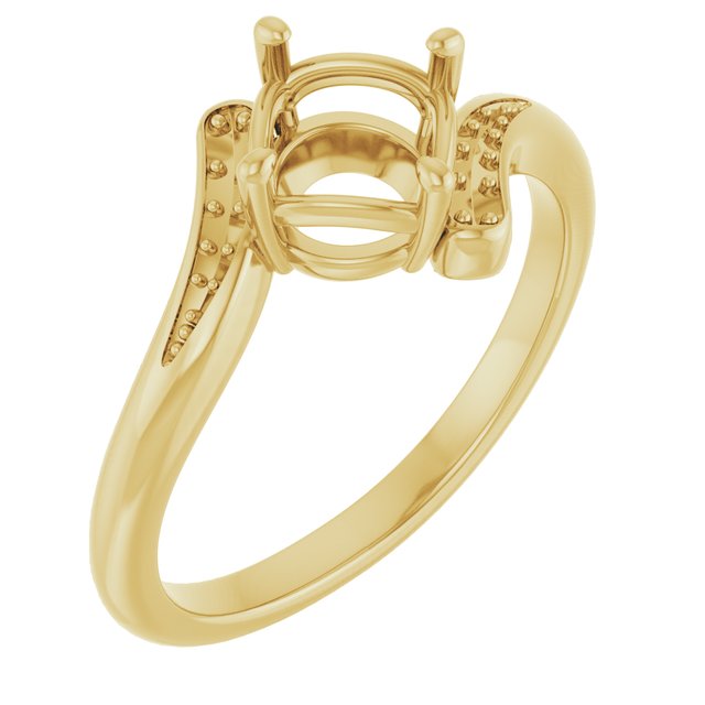 10K Yellow6.5 mm Round Ring Mounting