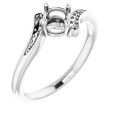 14K X1 White4.8 mm Round Ring Mounting