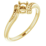 10K Yellow4.1 mm Round Ring Mounting