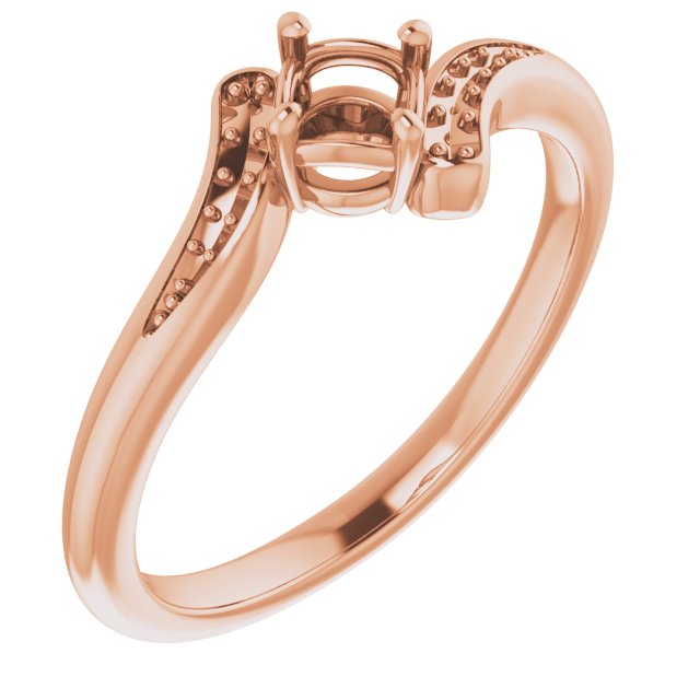 14K Rose4.1 mm Round Ring Mounting