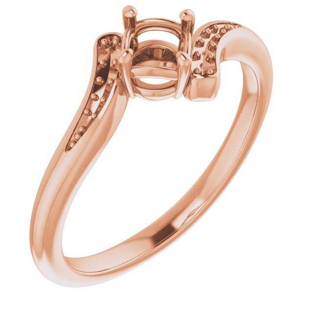 14K Rose4.4 mm Round Ring Mounting
