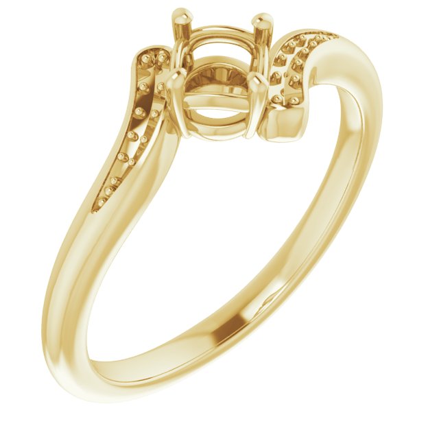 10K Yellow4.4 mm Round Ring Mounting