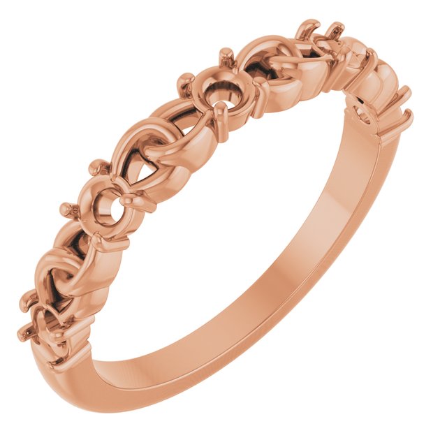 14K Rose Accented Stackable Link Ring Mounting